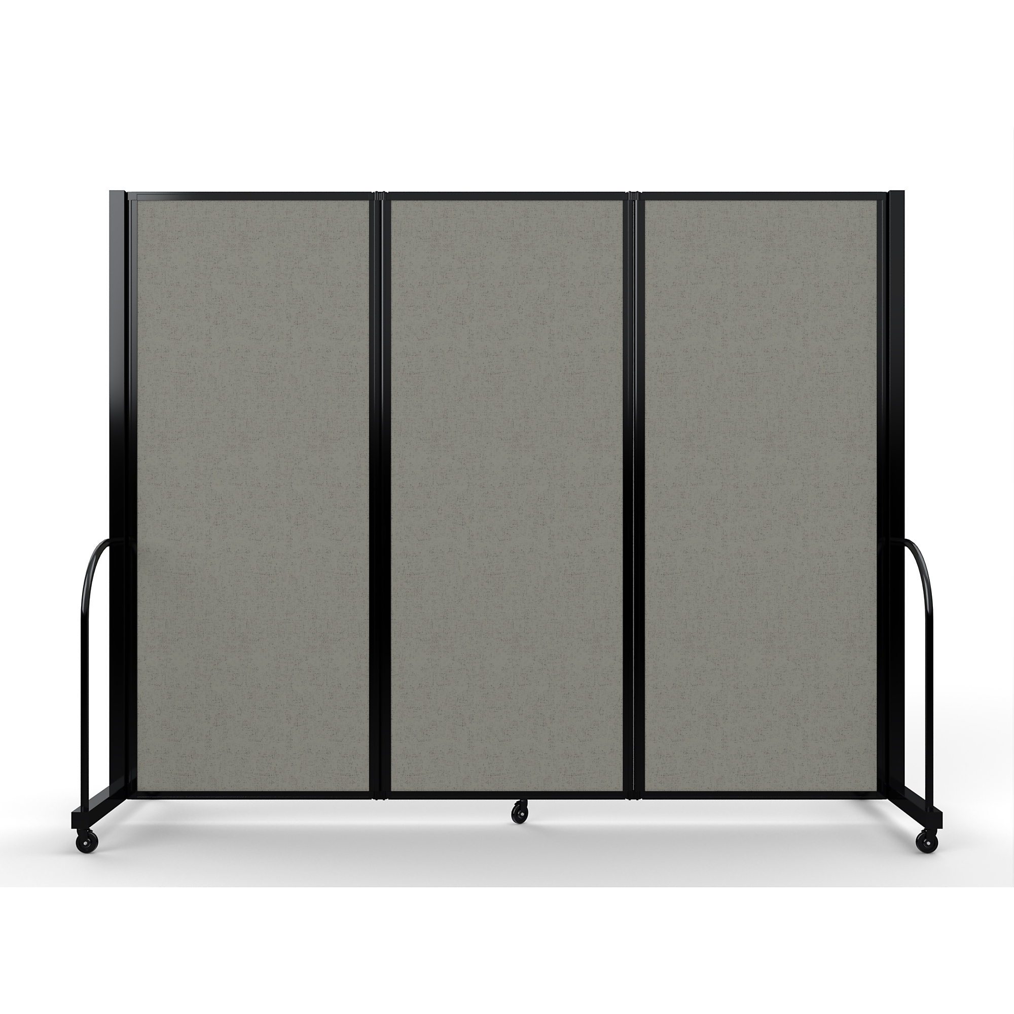 Screenflex Full Motion Divider — 6ft. 10in. x 8ft. 7in., Black Frame, Gray Smoke, Model# FSH-6103-B-SGY
